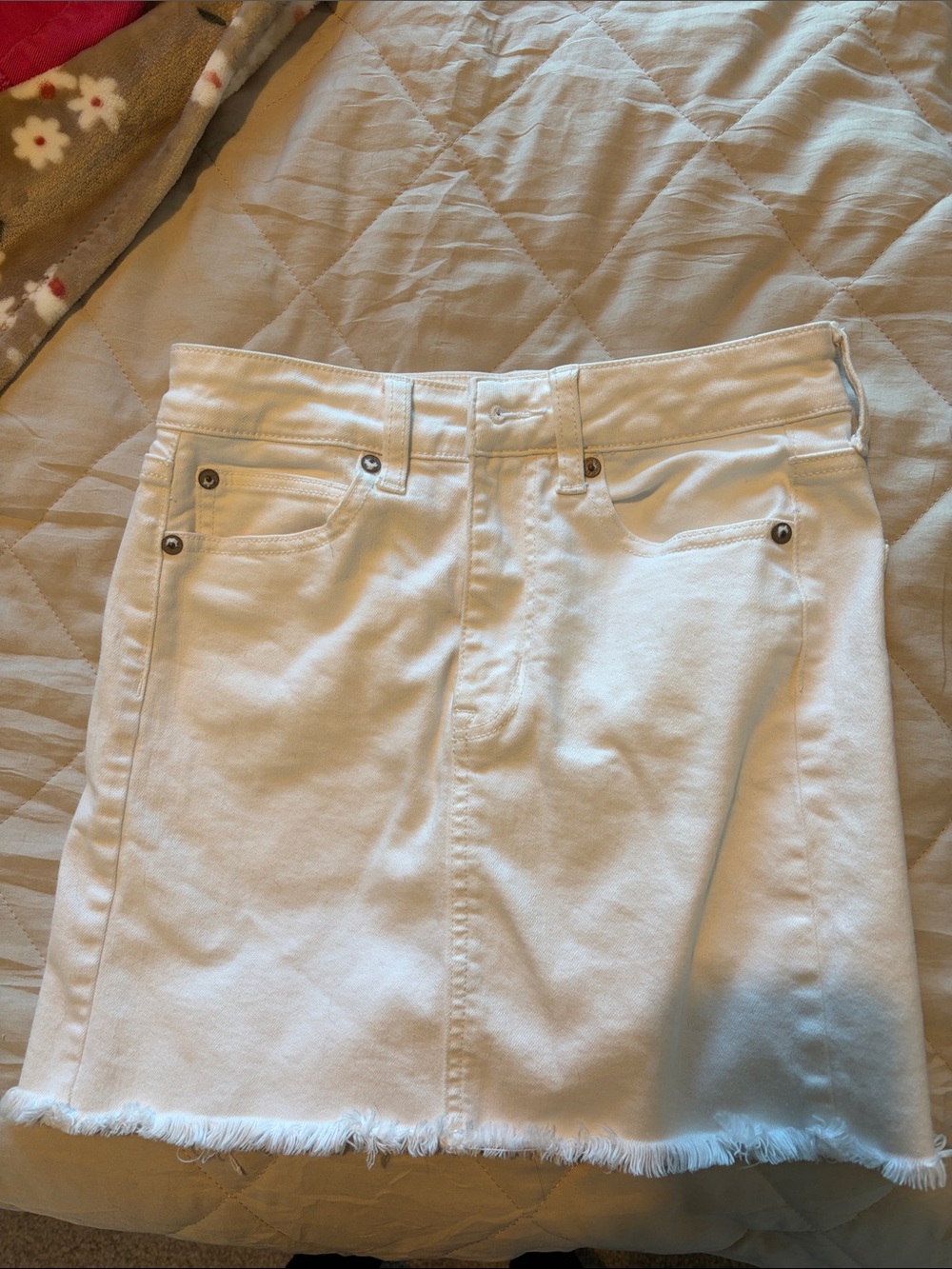 White women’s white Denim Jeans Skirt